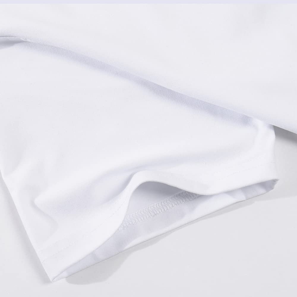 ORJ 5 PCS Unisex Sublimation Blank T Shirt White Polyester Shirts Crew Neck Short Sleeve for Sublimation T Shirt