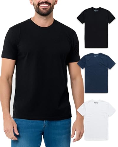 INTO THE AM Mens T Shirts Soft Cotton Blend Crew Neck Tee S - 4XL Athletic Fit Plain Casual T-Shirt for Men