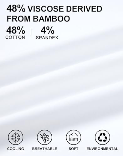 Pioneer Camp Mens Bamboo Viscose T Shirt Ultra Soft Plain Tshirts for Men Cooling Crew Neck Casual Basic Tee Shirt Undershirt