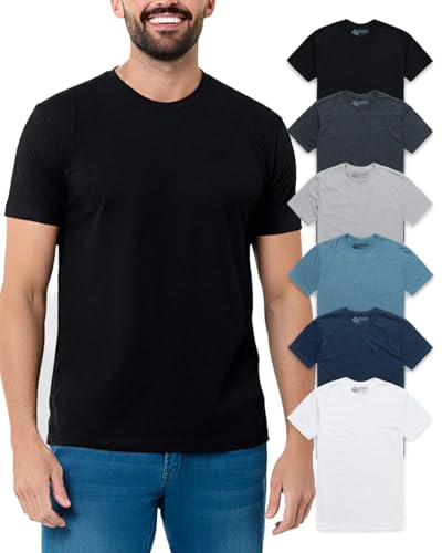 100% Cotton Men's Plain Short Sleeve Crew Neck T-Shirt, Regular Fit Casual T Shirt Tops, Basic Tees, Tshirt