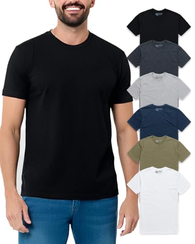 INTO THE AM Mens T Shirts Soft Cotton Blend Crew Neck Tee S - 4XL Athletic Fit Plain Casual T-Shirt for Men