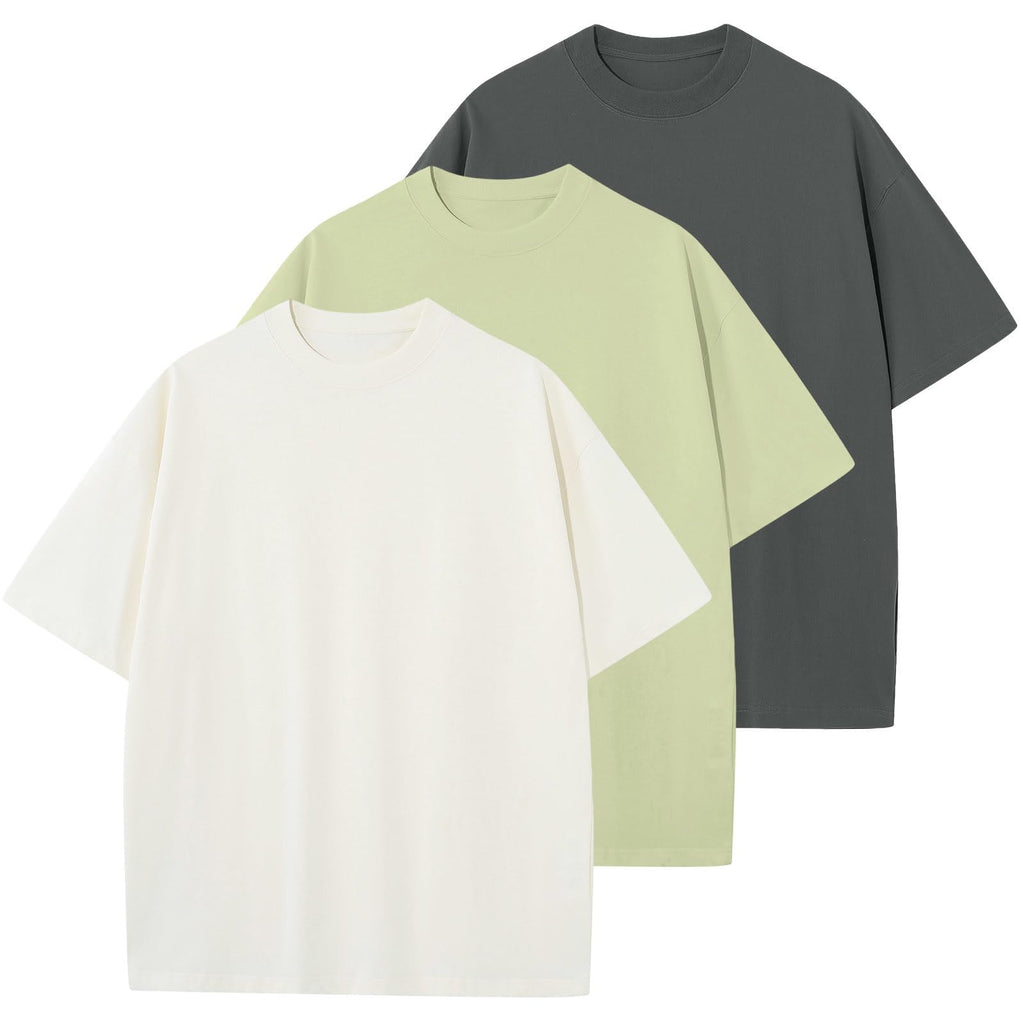 KEEPSHOWING Men's Cotton T-Shirts Oversized Unisex Short Sleeve Crew Neck Loose Basic Tops Solid Athletic Tee