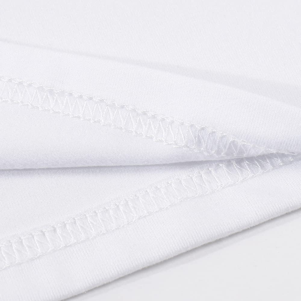 ORJ 5 PCS Unisex Sublimation Blank T Shirt White Polyester Shirts Crew Neck Short Sleeve for Sublimation T Shirt