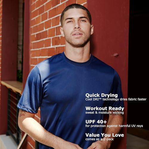 Hanes Men's Cool Dri Performance T-Shirt, Moisture-Wicking Short Sleeve Tee, 40+ UPF Protection, 2 Or 5 Pack