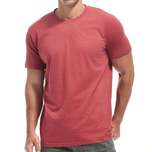 VEIISAR Men's Heavy Weight Crew Neck T-Shirt Mens Premium Cotton Tee - Pre Shrunk S-3XL