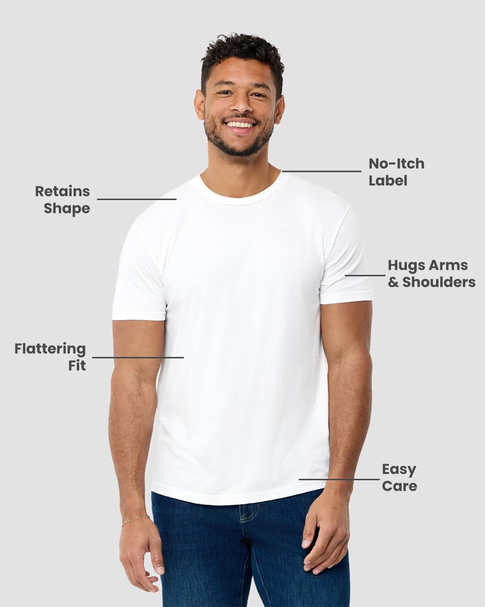 INTO THE AM Mens T Shirts Soft Cotton Blend Crew Neck Tee S - 4XL Athletic Fit Plain Casual T-Shirt for Men