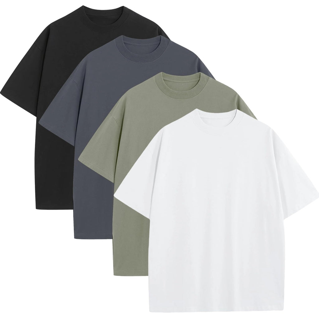 Mens Oversized T-Shirts Fashion Loose Fit Crewneck Tshirt Streetwear Heavyweight Short Sleeve Gym Workout Tops