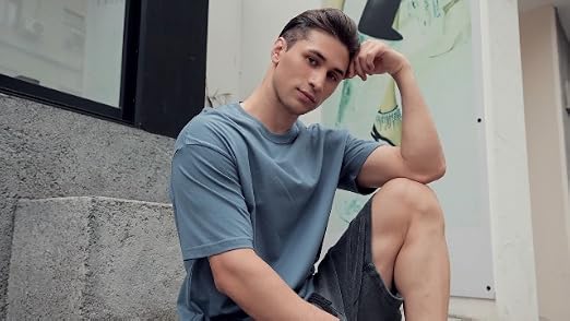 Mens Oversized T-Shirts Fashion Loose Fit Crewneck Tshirt Streetwear Heavyweight Short Sleeve Gym Workout Tops