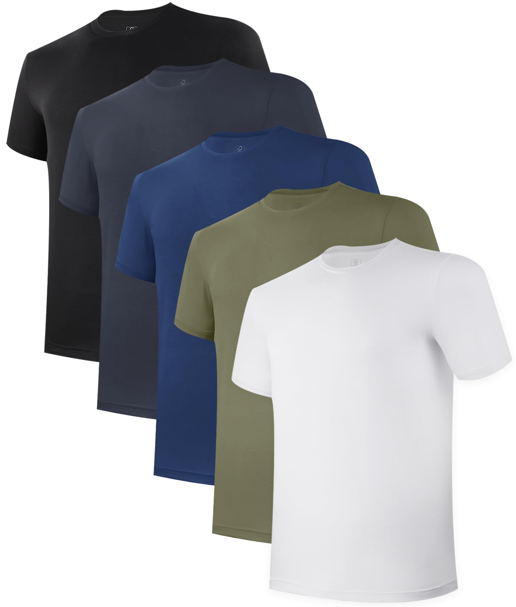 JenPen 5 Pcs Unisex Sublimation Shirts Bulk Blank Polyester T Shirt White Crew Neck Short Sleeve for Women Men Adult Kid