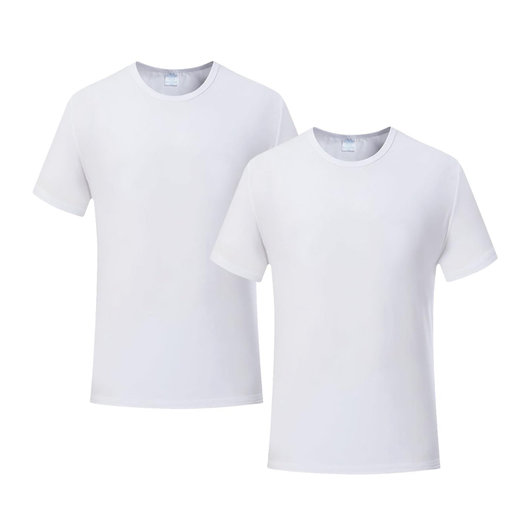 ORJ 5 PCS Unisex Sublimation Blank T Shirt White Polyester Shirts Crew Neck Short Sleeve for Sublimation T Shirt
