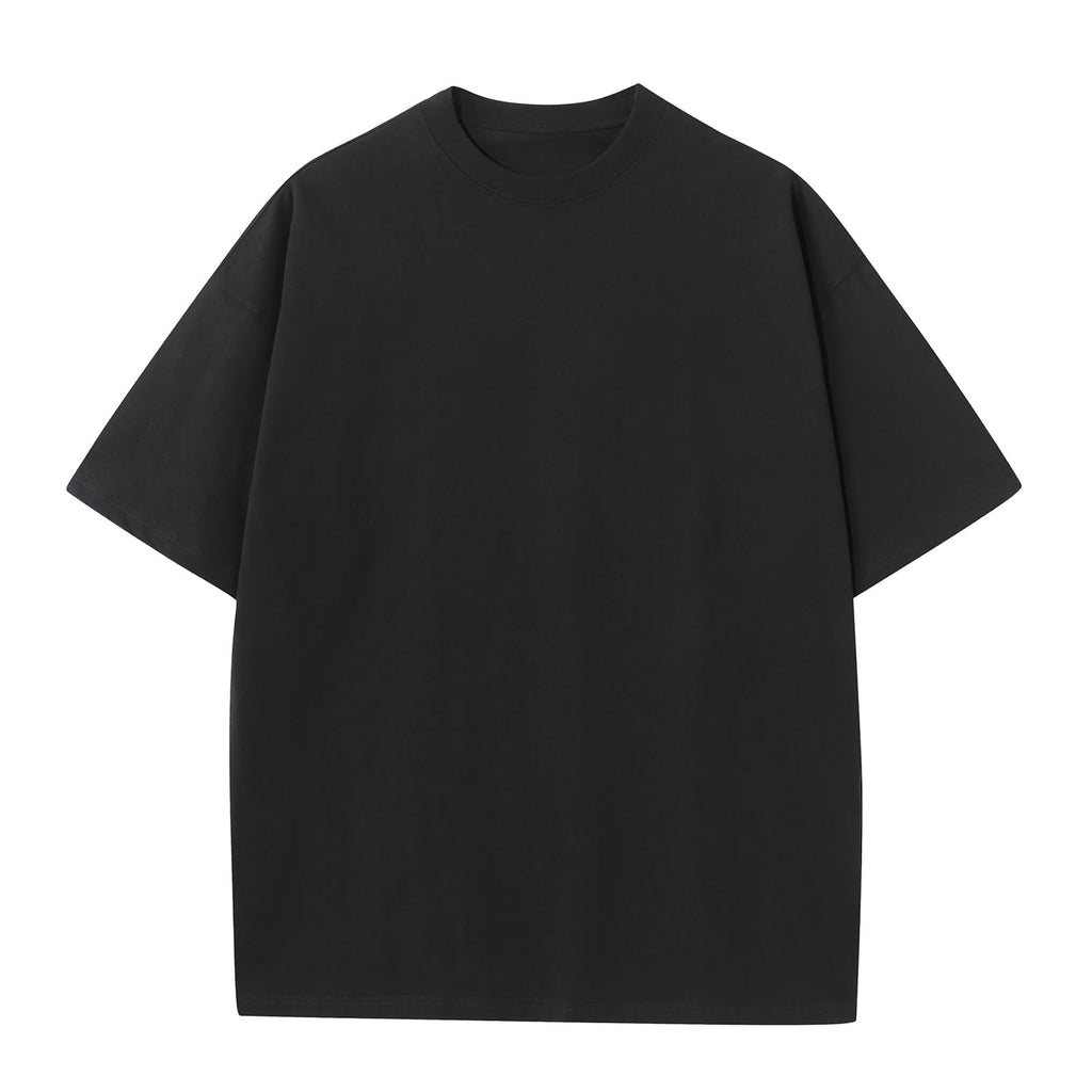 KEEPSHOWING Men's Cotton T-Shirts Oversized Unisex Short Sleeve Crew Neck Loose Basic Tops Solid Athletic Tee