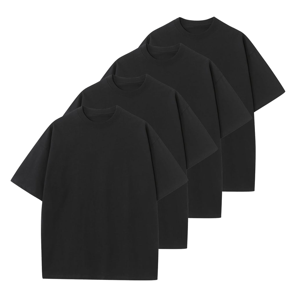 KEEPSHOWING Men's Cotton T-Shirts Oversized Unisex Short Sleeve Crew Neck Loose Basic Tops Solid Athletic Tee