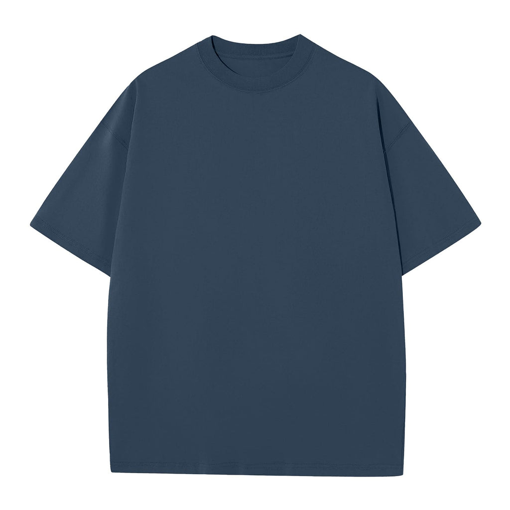 KEEPSHOWING Men's Cotton T-Shirts Oversized Unisex Short Sleeve Crew Neck Loose Basic Tops Solid Athletic Tee