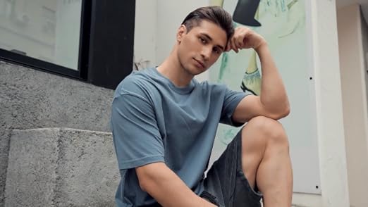KEEPSHOWING Men's Cotton T-Shirts Oversized Unisex Short Sleeve Crew Neck Loose Basic Tops Solid Athletic Tee