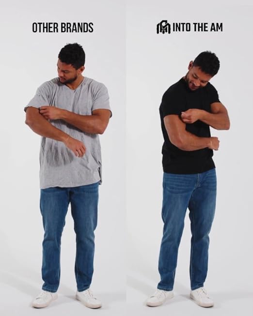 INTO THE AM Mens T Shirts Soft Cotton Blend Crew Neck Tee S - 4XL Athletic Fit Plain Casual T-Shirt for Men