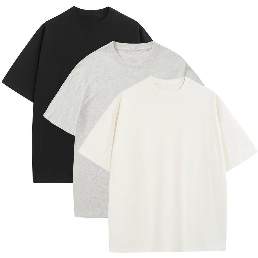 Mens Oversized T-Shirts Fashion Loose Fit Crewneck Tshirt Streetwear Heavyweight Short Sleeve Gym Workout Tops