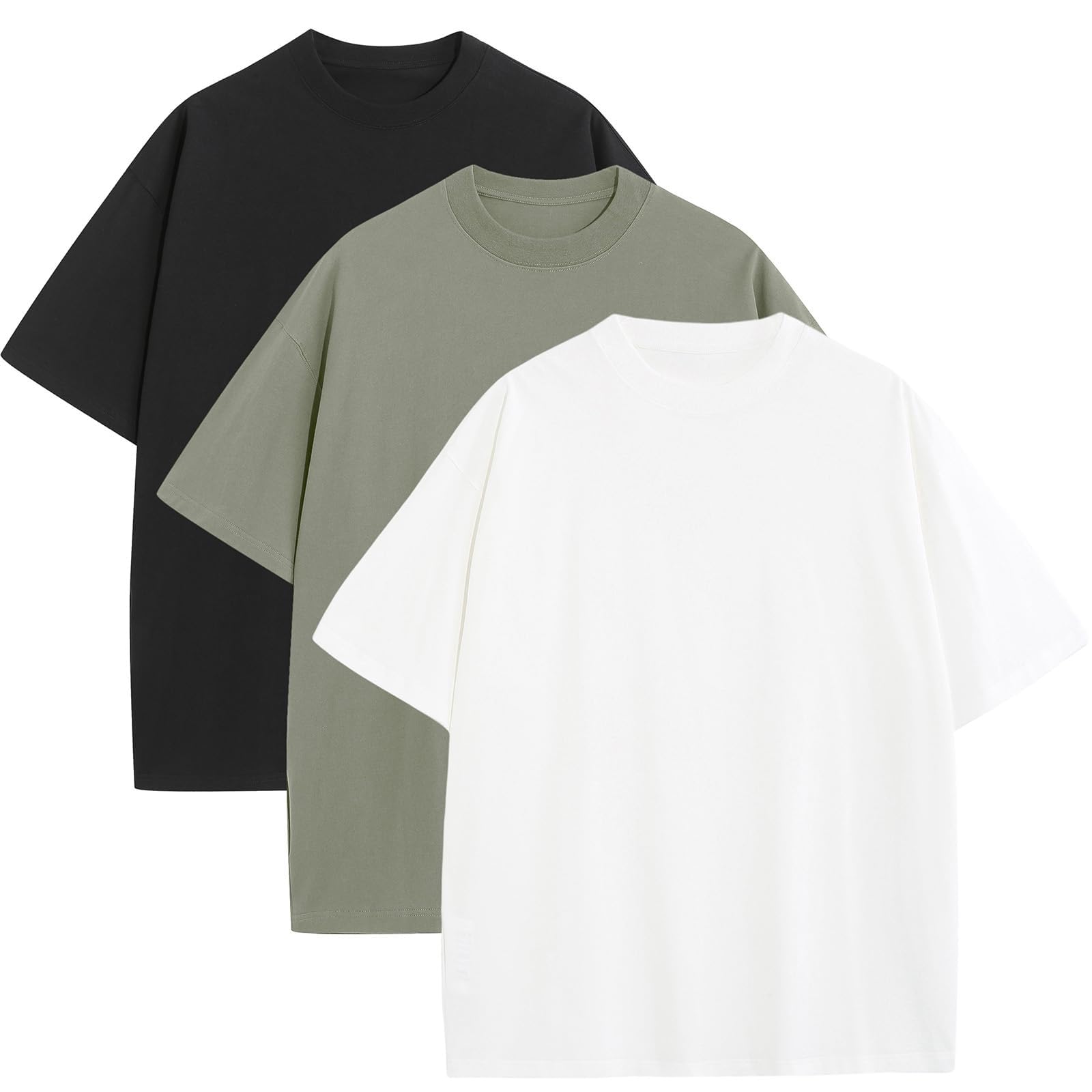 Mens Oversized T-Shirts Fashion Loose Fit Crewneck Tshirt Streetwear Heavyweight Short Sleeve Gym Workout Tops