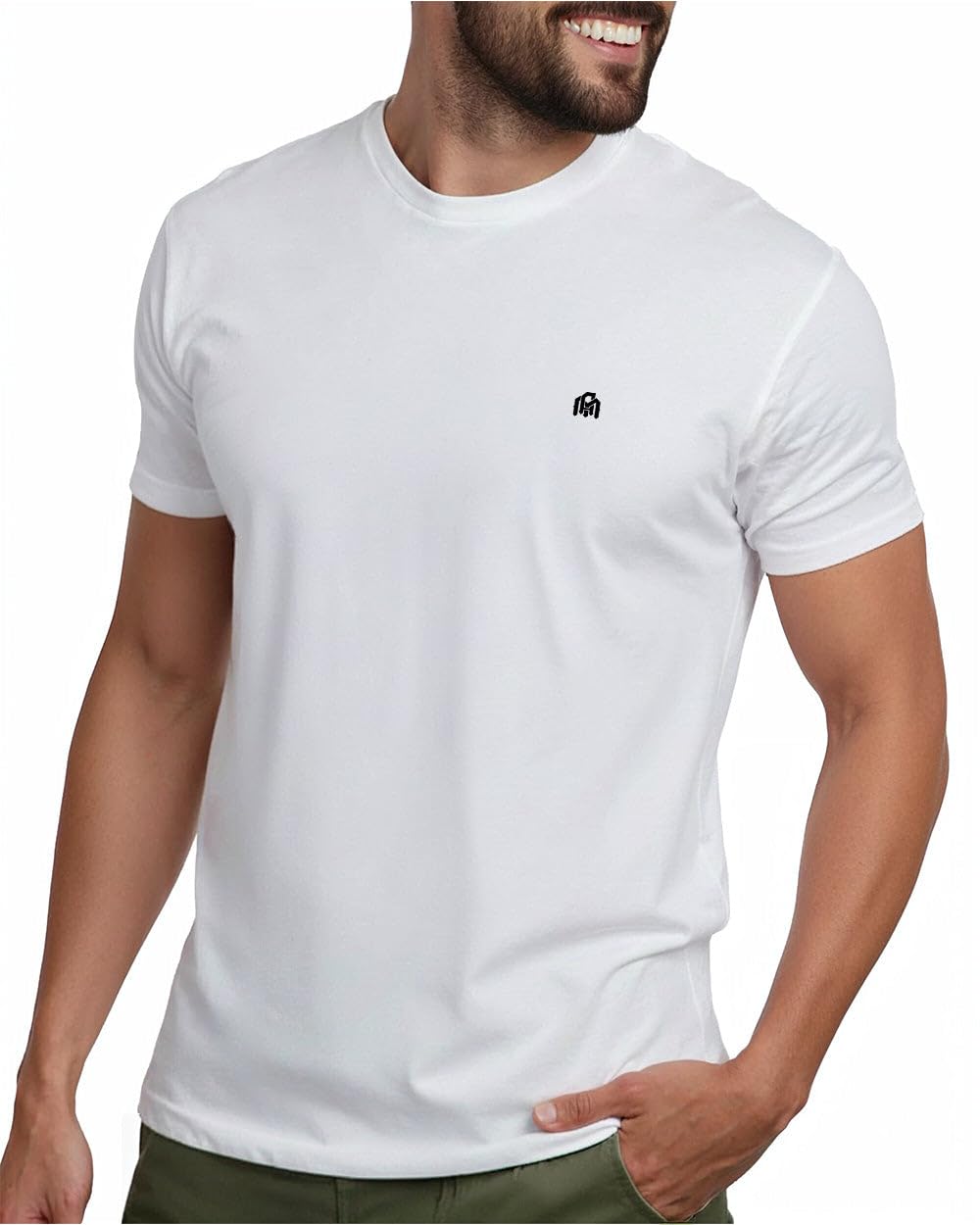 INTO THE AM Mens T Shirts Soft Cotton Blend Crew Neck Tee S - 4XL Athletic Fit Plain Casual T-Shirt for Men