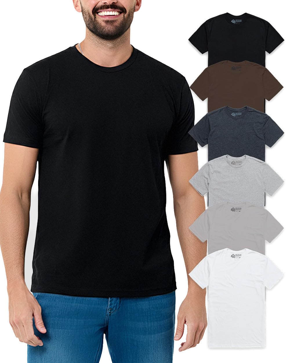 INTO THE AM Mens T Shirts Soft Cotton Blend Crew Neck Tee S - 4XL Athletic Fit Plain Casual T-Shirt for Men