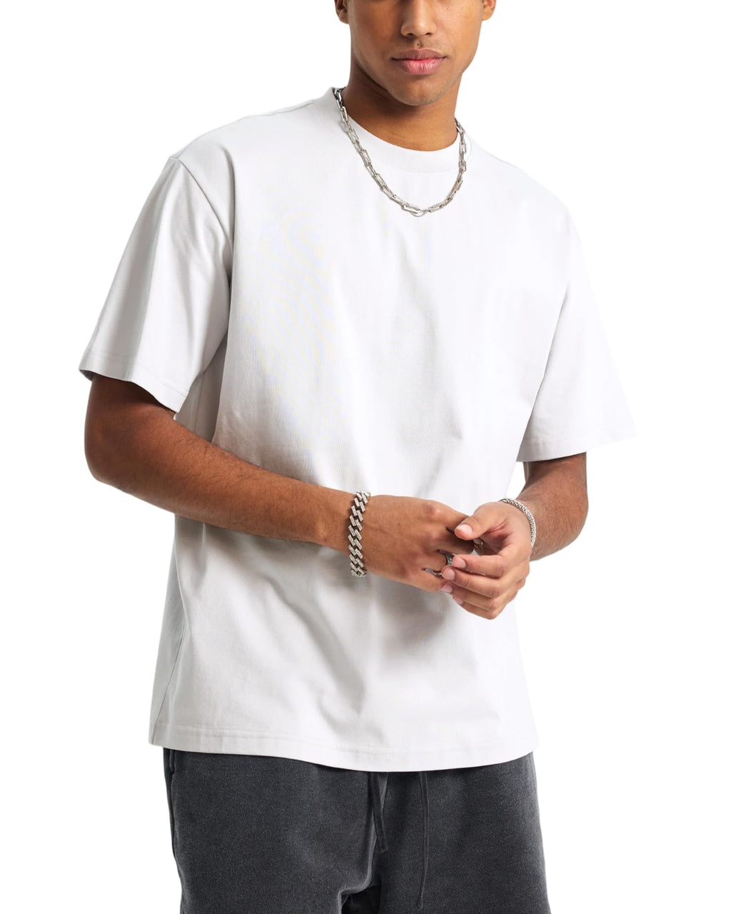 100% Cotton Men's Plain Short Sleeve Crew Neck T-Shirt, Regular Fit Casual T Shirt Tops, Basic Tees, Tshirt