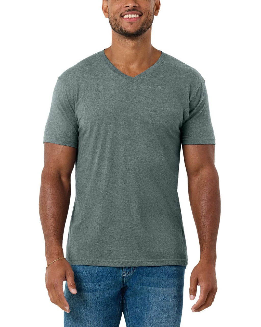 INTO THE AM Mens T Shirts Soft Cotton Blend Crew Neck Tee S - 4XL Athletic Fit Plain Casual T-Shirt for Men