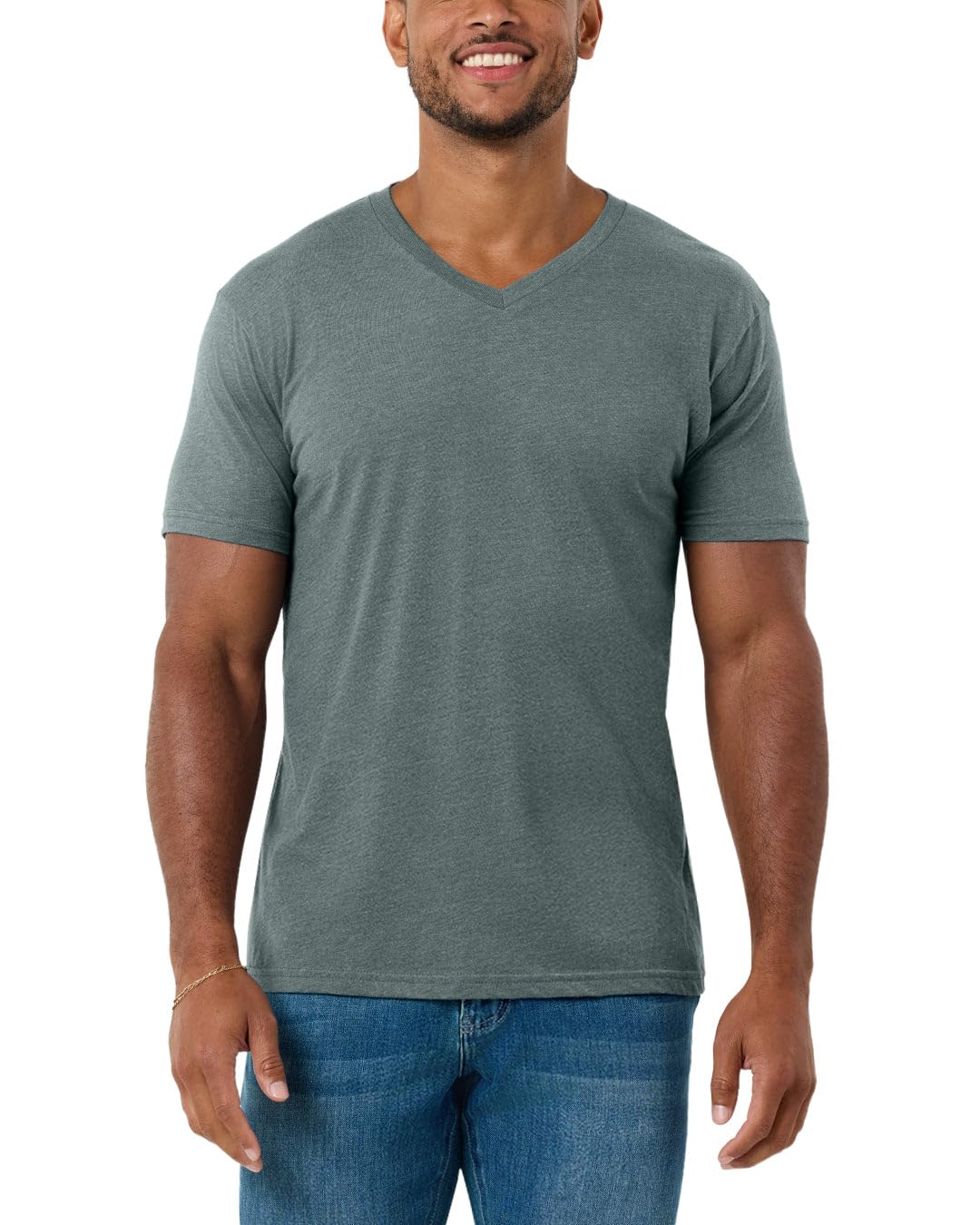 INTO THE AM Mens T Shirts Soft Cotton Blend Crew Neck Tee S - 4XL Athletic Fit Plain Casual T-Shirt for Men
