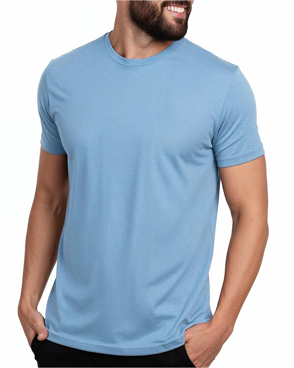 INTO THE AM Mens T Shirts Soft Cotton Blend Crew Neck Tee S - 4XL Athletic Fit Plain Casual T-Shirt for Men