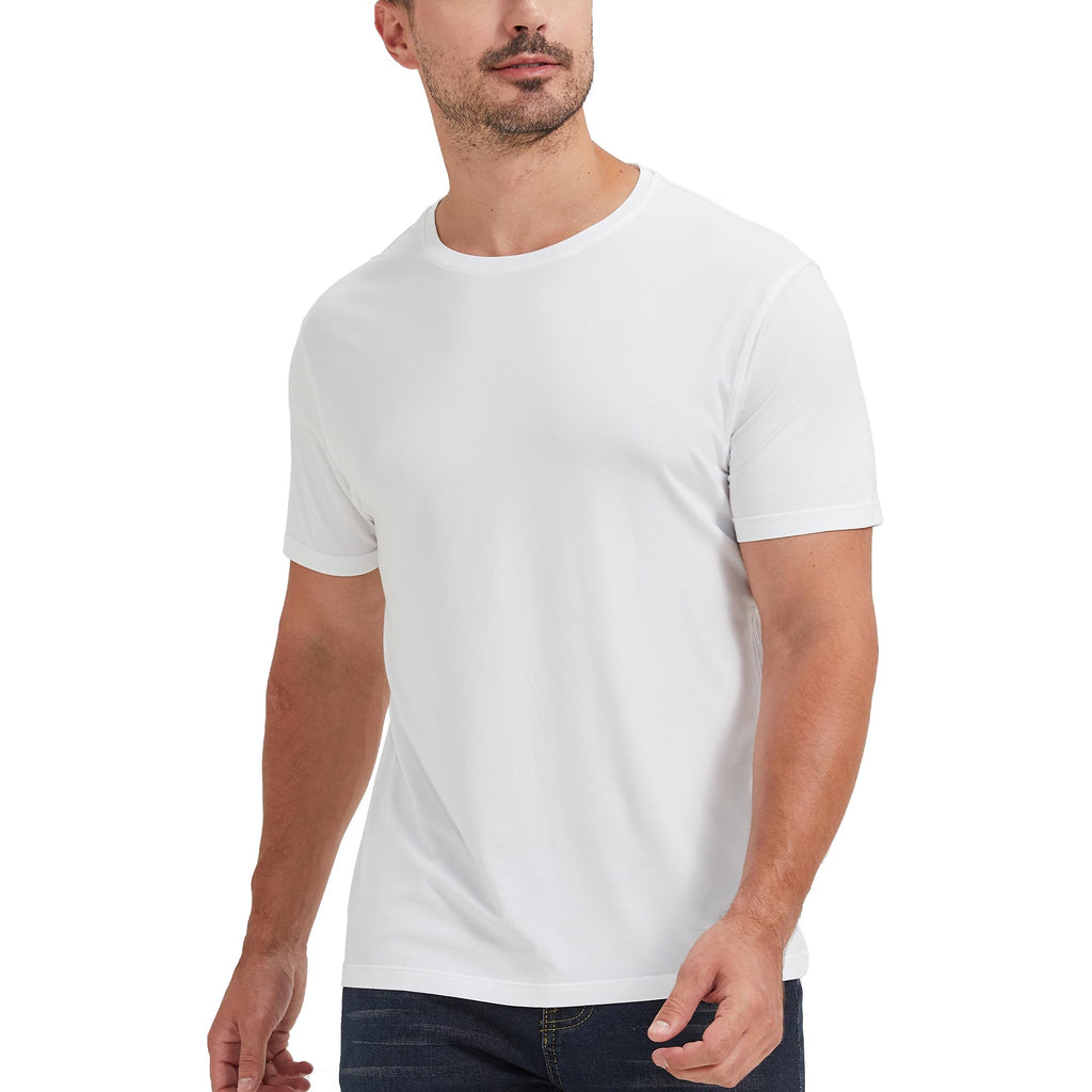 Pioneer Camp Mens Bamboo Viscose T Shirt Ultra Soft Plain Tshirts for Men Cooling Crew Neck Casual Basic Tee Shirt Undershirt