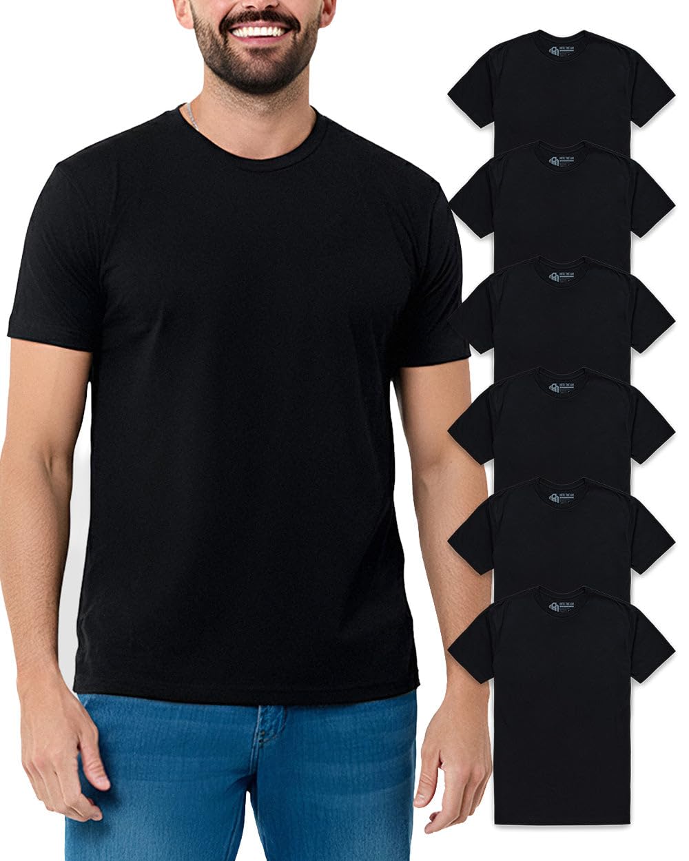 INTO THE AM Mens T Shirts Soft Cotton Blend Crew Neck Tee S - 4XL Athletic Fit Plain Casual T-Shirt for Men