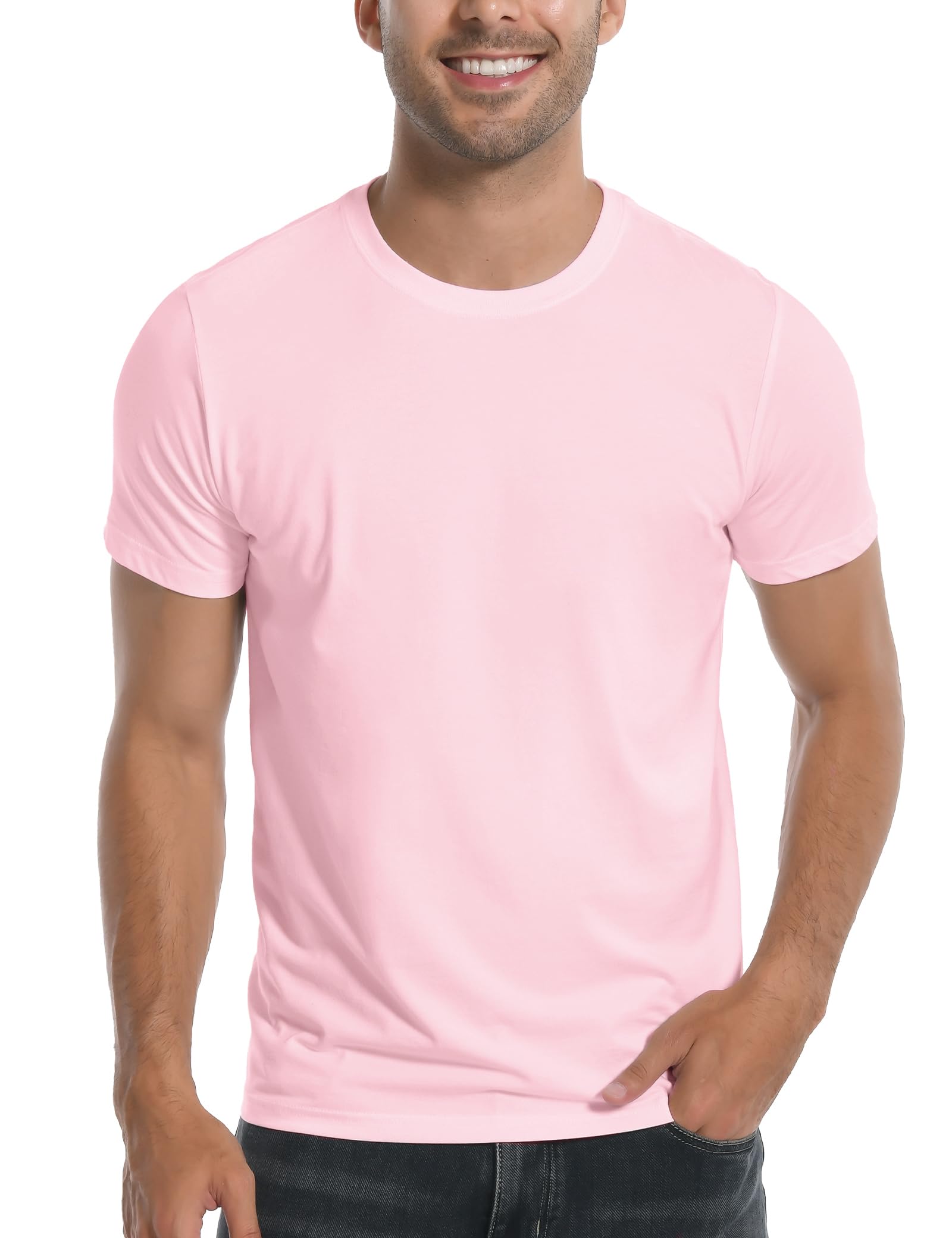 Pioneer Camp Mens Bamboo Viscose T Shirt Ultra Soft Plain Tshirts for Men Cooling Crew Neck Casual Basic Tee Shirt Undershirt