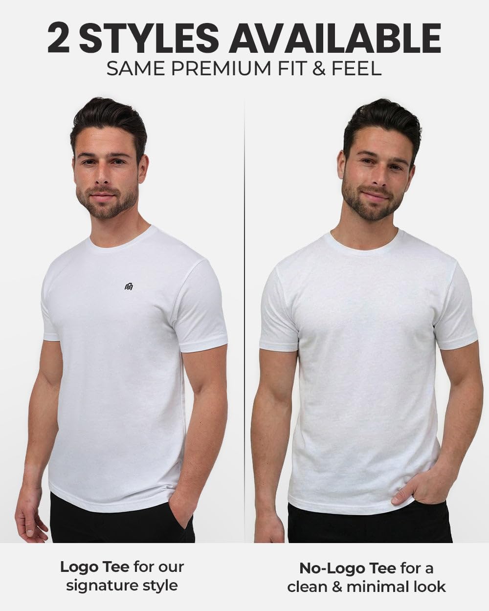 INTO THE AM Mens T Shirts Soft Cotton Blend Crew Neck Tee S - 4XL Athletic Fit Plain Casual T-Shirt for Men
