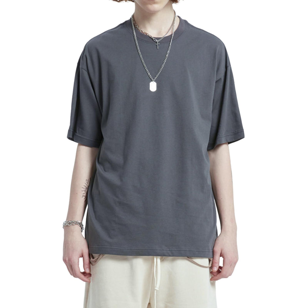 Mens Oversized T-Shirts Fashion Loose Fit Crewneck Tshirt Streetwear Heavyweight Short Sleeve Gym Workout Tops
