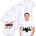 JenPen 5 Pcs Unisex Sublimation Shirts Bulk Blank Polyester T Shirt White Crew Neck Short Sleeve for Women Men Adult Kid