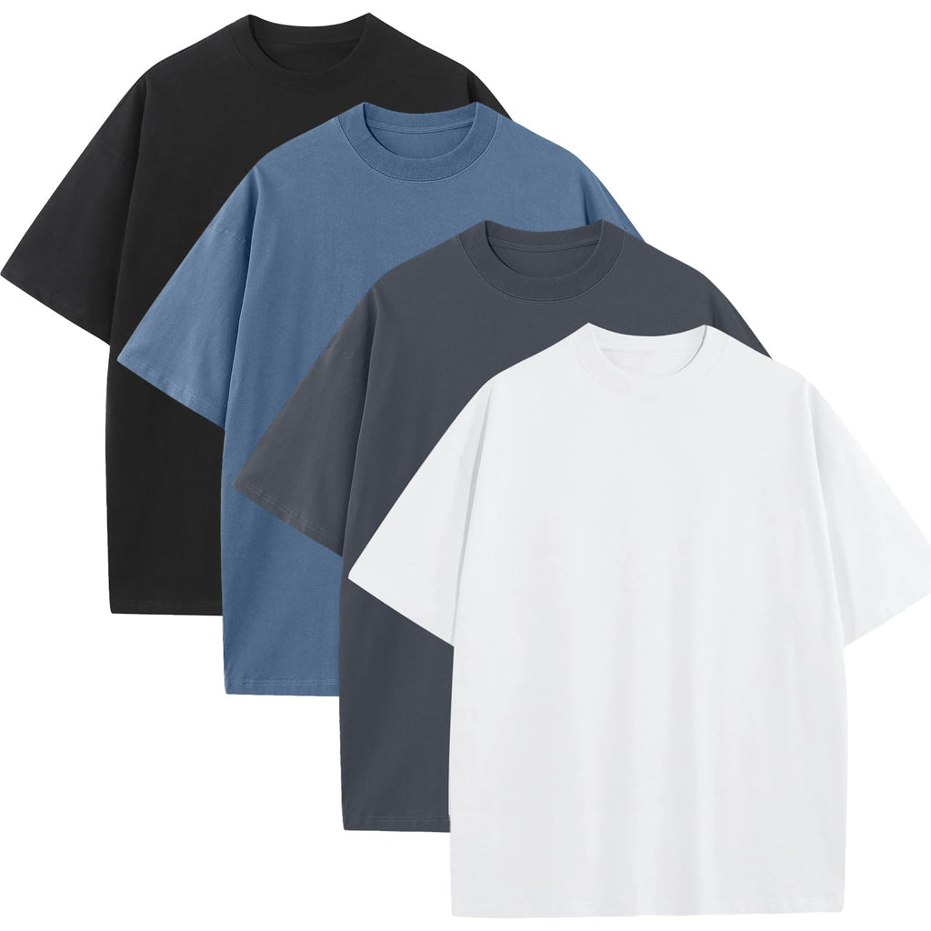 Mens Oversized T-Shirts Fashion Loose Fit Crewneck Tshirt Streetwear Heavyweight Short Sleeve Gym Workout Tops