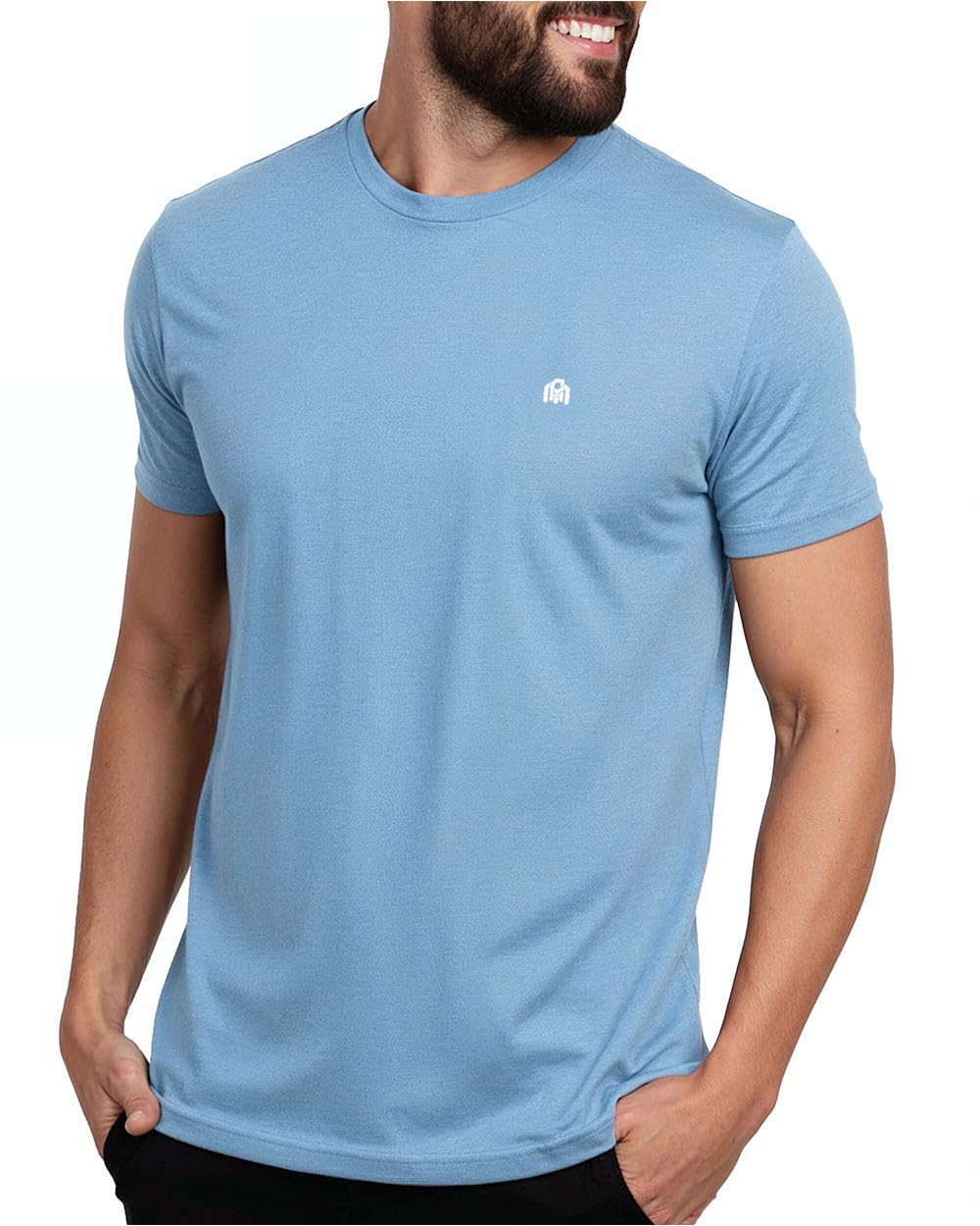 INTO THE AM Mens T Shirts Soft Cotton Blend Crew Neck Tee S - 4XL Athletic Fit Plain Casual T-Shirt for Men
