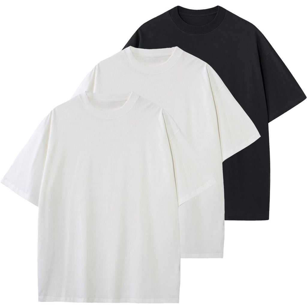 Mens Oversized T-Shirts Fashion Loose Fit Crewneck Tshirt Streetwear Heavyweight Short Sleeve Gym Workout Tops