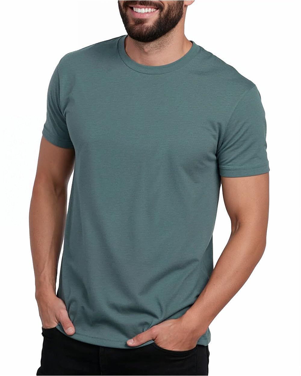 INTO THE AM Mens T Shirts Soft Cotton Blend Crew Neck Tee S - 4XL Athletic Fit Plain Casual T-Shirt for Men