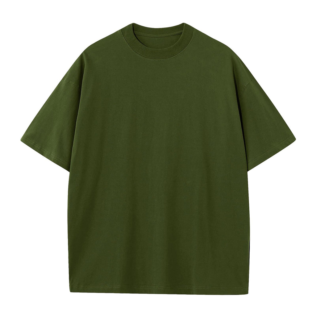 KEEPSHOWING Men's Cotton T-Shirts Oversized Unisex Short Sleeve Crew Neck Loose Basic Tops Solid Athletic Tee