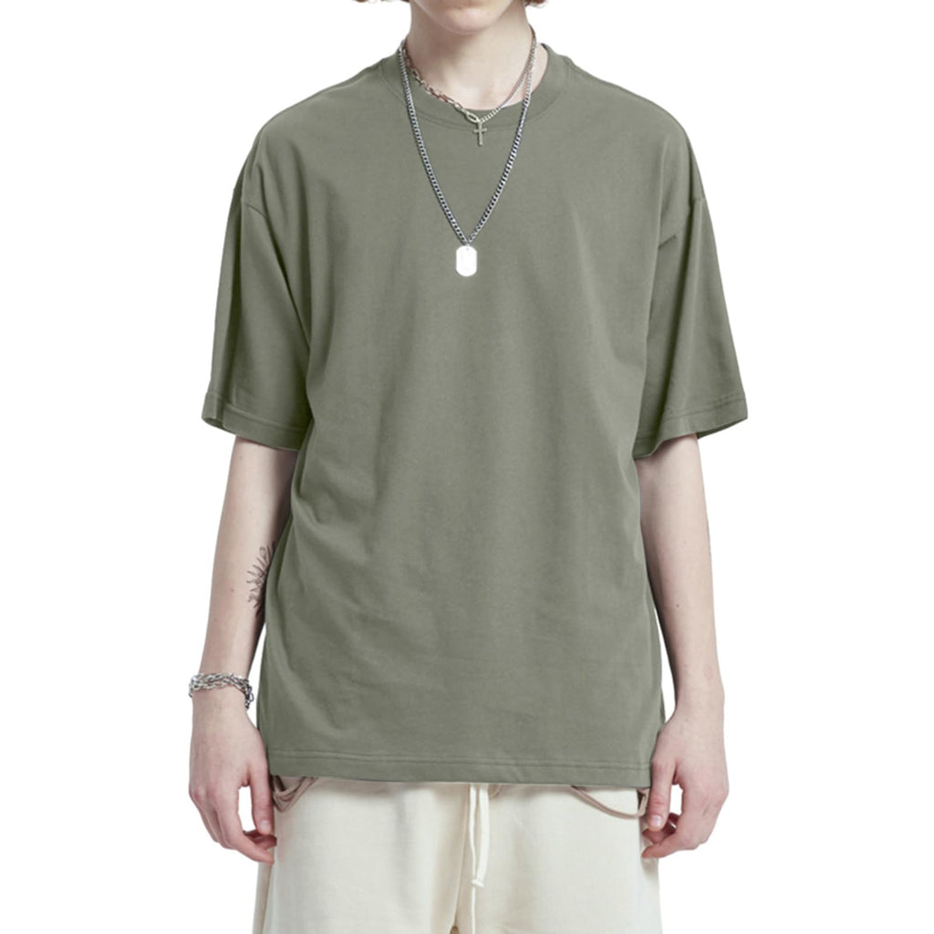 Mens Oversized T-Shirts Fashion Loose Fit Crewneck Tshirt Streetwear Heavyweight Short Sleeve Gym Workout Tops