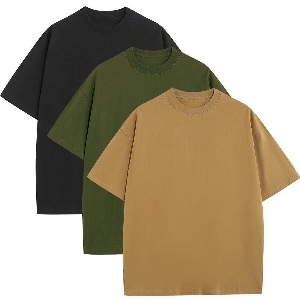 Mens Oversized T-Shirts Fashion Loose Fit Crewneck Tshirt Streetwear Heavyweight Short Sleeve Gym Workout Tops