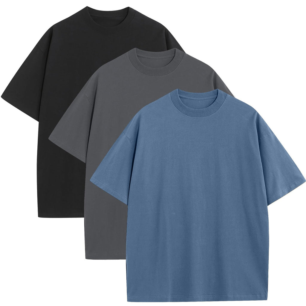Mens Oversized T-Shirts Fashion Loose Fit Crewneck Tshirt Streetwear Heavyweight Short Sleeve Gym Workout Tops