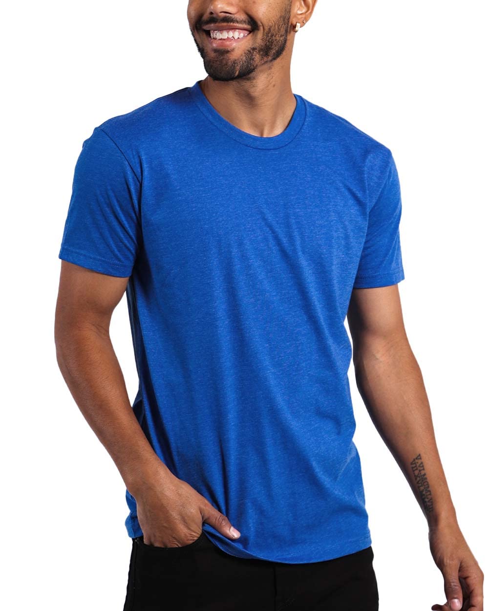 INTO THE AM Mens T Shirts Soft Cotton Blend Crew Neck Tee S - 4XL Athletic Fit Plain Casual T-Shirt for Men