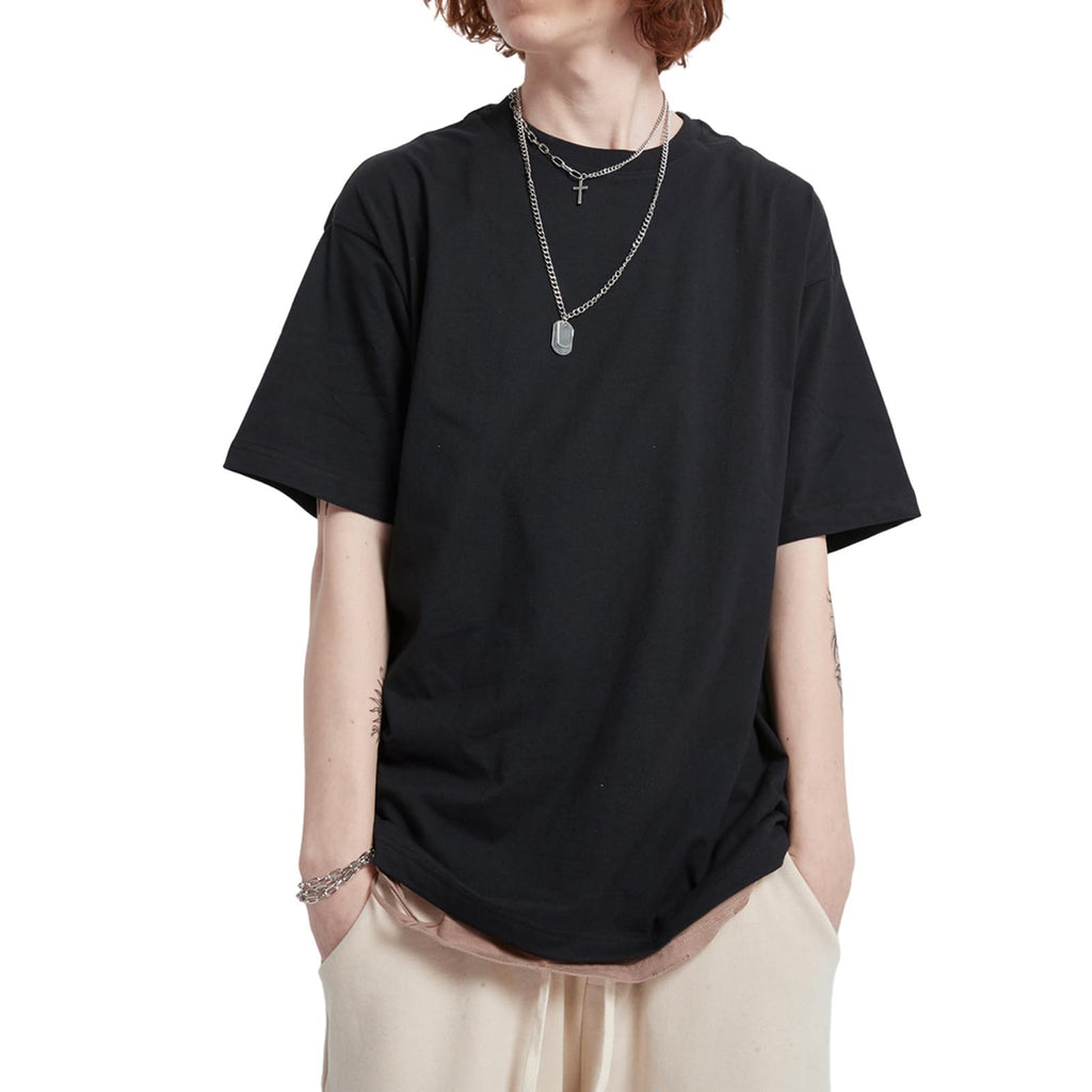Mens Oversized T-Shirts Fashion Loose Fit Crewneck Tshirt Streetwear Heavyweight Short Sleeve Gym Workout Tops