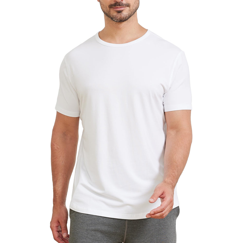Pioneer Camp Mens Bamboo Viscose T Shirt Ultra Soft Plain Tshirts for Men Cooling Crew Neck Casual Basic Tee Shirt Undershirt