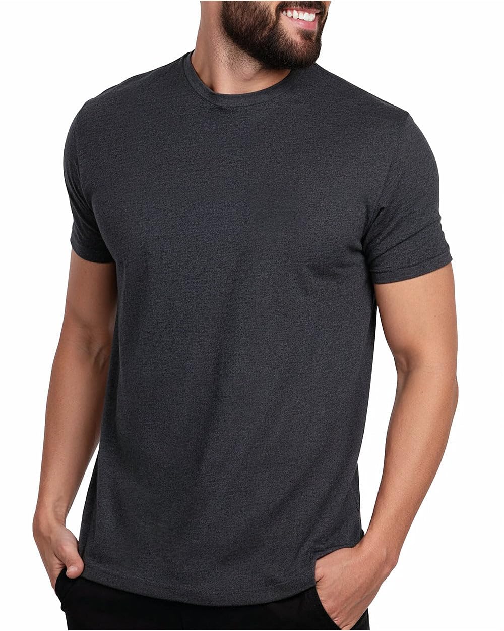 INTO THE AM Mens T Shirts Soft Cotton Blend Crew Neck Tee S - 4XL Athletic Fit Plain Casual T-Shirt for Men