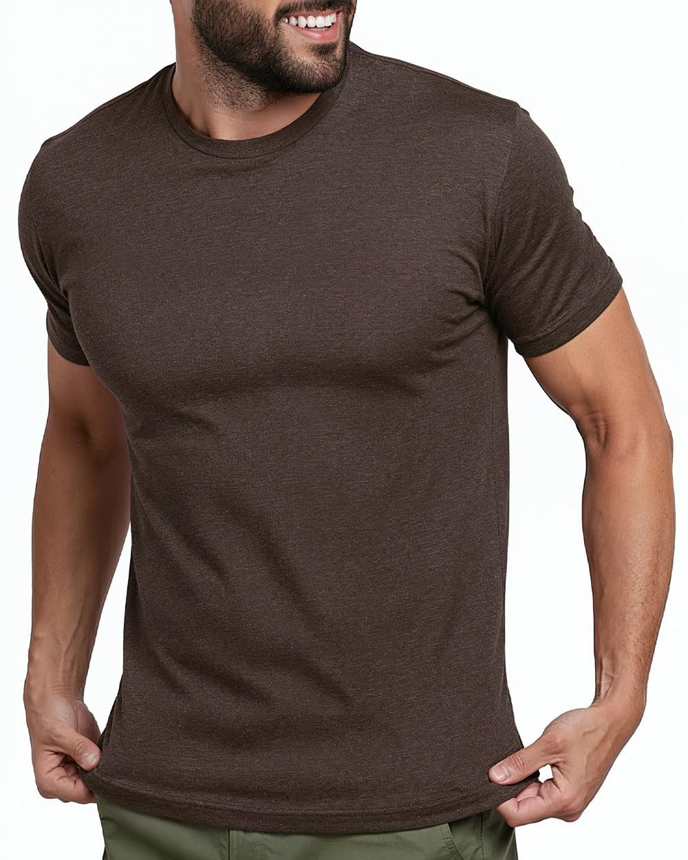 INTO THE AM Mens T Shirts Soft Cotton Blend Crew Neck Tee S - 4XL Athletic Fit Plain Casual T-Shirt for Men
