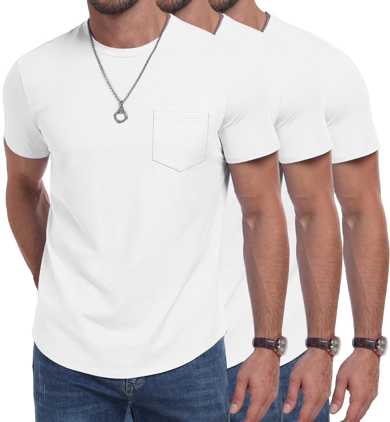 Hanes Men's T-Shirt Pack - 4-Pack - Essential-T Crewneck Cotton T-Shirts - Everyday Men's Tees - Big & Tall Available