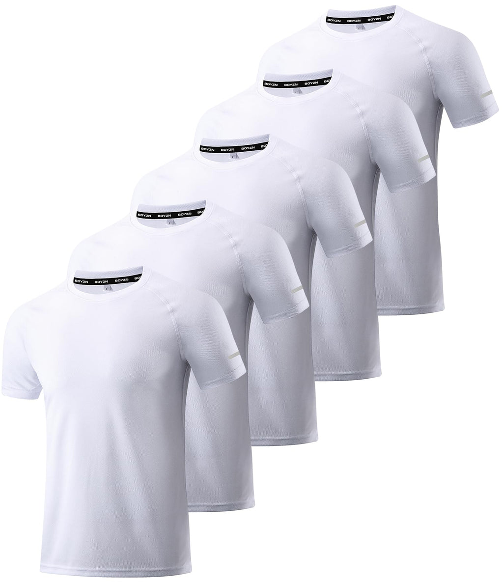 BAMBOO COOL Mens Undershirts Pack, Soft T Shirts for Men, Moisture Wicking Tees, Stretchy Breathable Crew Neck Inner Shirt