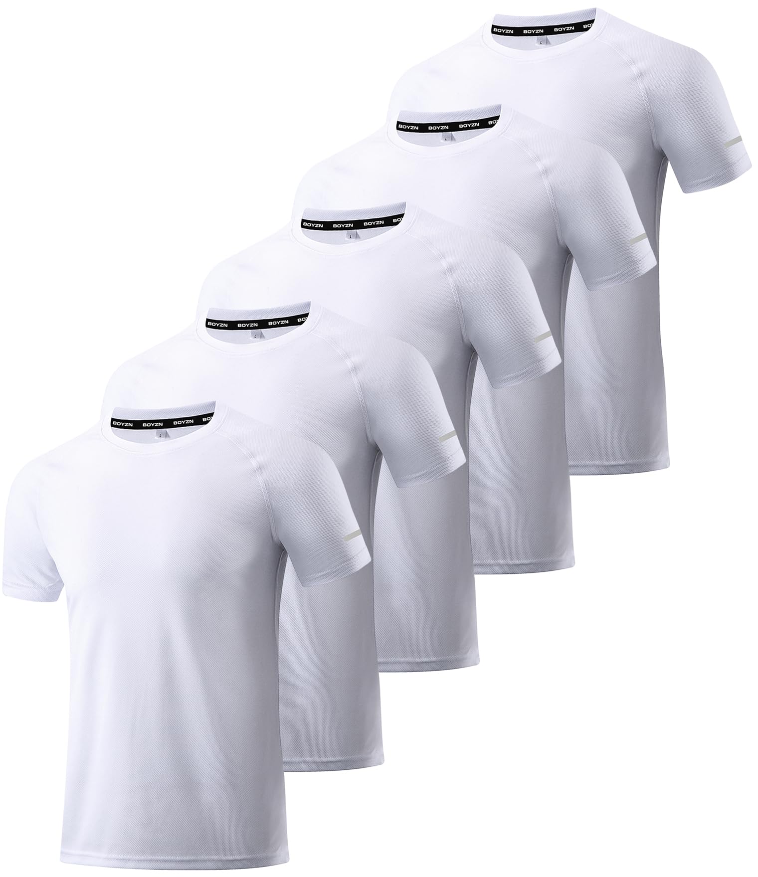 BAMBOO COOL Mens Undershirts Pack, Soft T Shirts for Men, Moisture Wicking Tees, Stretchy Breathable Crew Neck Inner Shirt