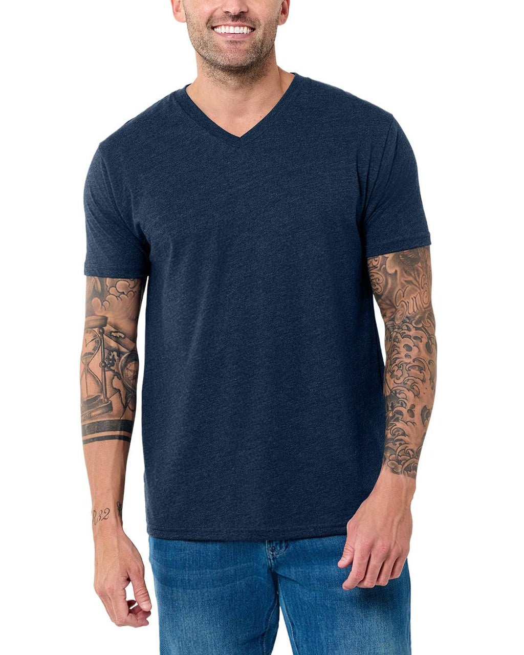 INTO THE AM Mens T Shirts Soft Cotton Blend Crew Neck Tee S - 4XL Athletic Fit Plain Casual T-Shirt for Men